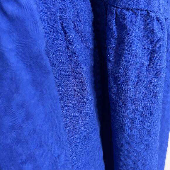 Old Navy Dress Women XXL  2XL Blue Maxi Tiered Seersucker Cotton Cottagecore - Picture 6 of 15